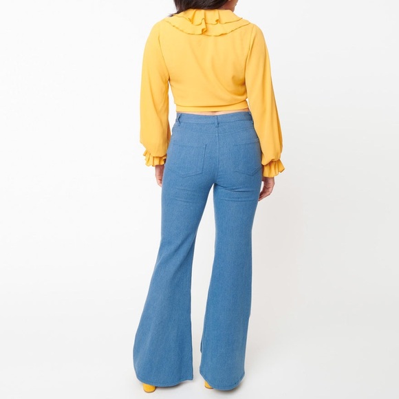 Unique Vintage Denim - Unique Vintage | Light Indigo Denim Major’s Flare Jeans